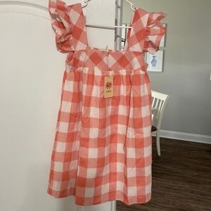 Peach Gingham Dress